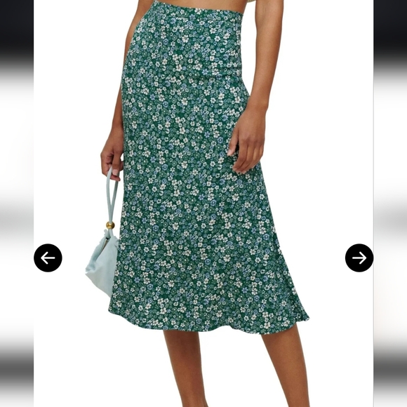 Reformation Dresses & Skirts - Reformation Green Floral Maxi Skirt